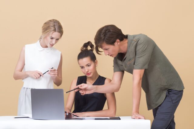 Group of professionals engaged in conflict resolution discussion