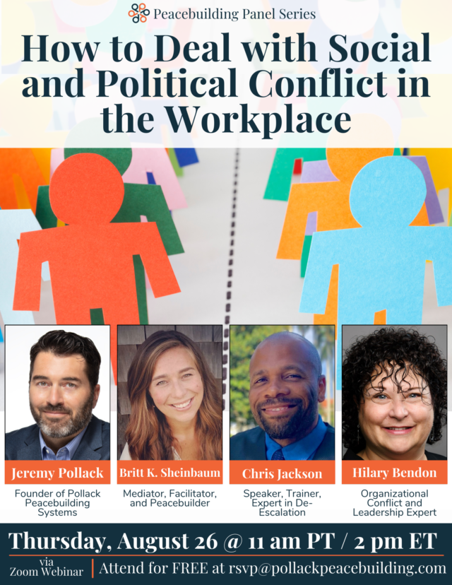 PPS Panel - How to Deal with Social & Political Conflict in the Workplace