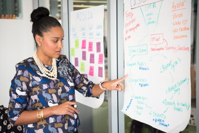 Educator teaching the Keys to Being a Peaceful Person on paper