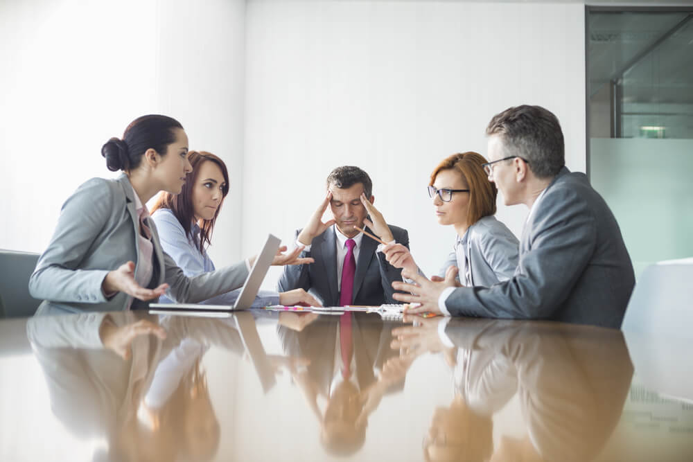 Conflict within a group business meeting