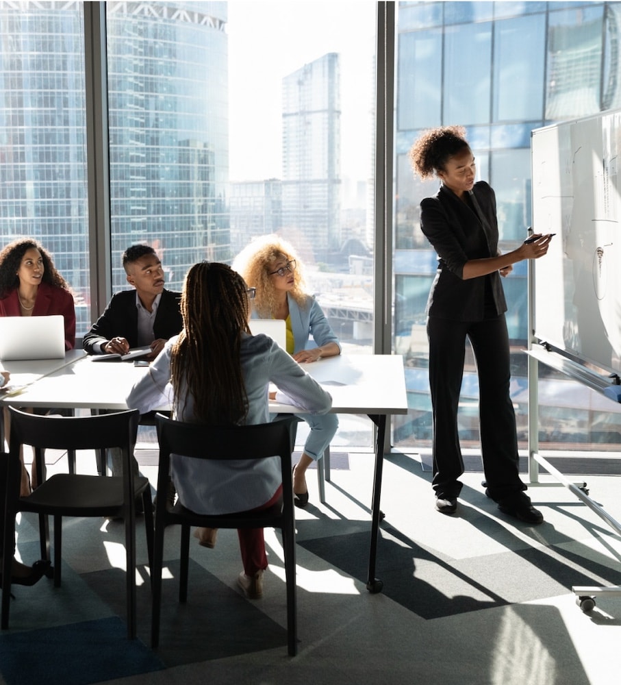 Colleagues practising conflict resolution techniques